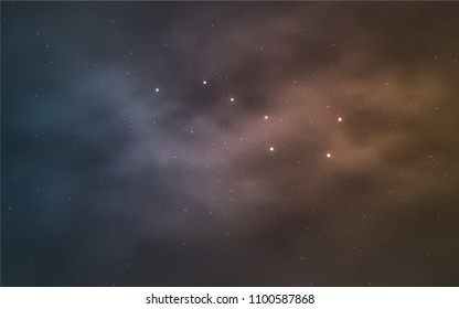 Light Blue, Yellow vector cover with astronomical stars. Blurred decorative design in simple style with galaxy stars. Best design for your ad, poster, banner.
