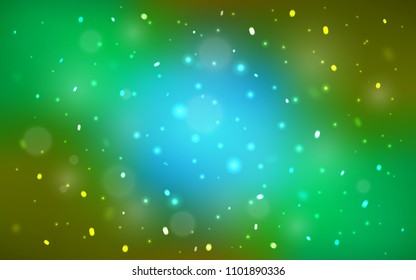 Light Blue, Yellow vector cover with beautiful snowflakes. Glitter abstract illustration with crystals of ice. The pattern can be used for year new  websites.