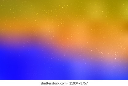 Light Blue, Yellow vector cover with astronomical stars. Blurred decorative design in simple style with galaxy stars. Pattern for astrology websites.