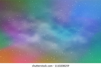 Light Blue, Yellow vector cover with astronomical stars. Blurred decorative design in simple style with galaxy stars. Pattern for astronomy websites.
