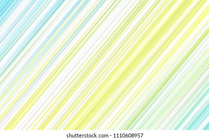 Light Blue, Yellow vector cover with long lines. Shining colored illustration with narrow lines. Smart design for your business advert.