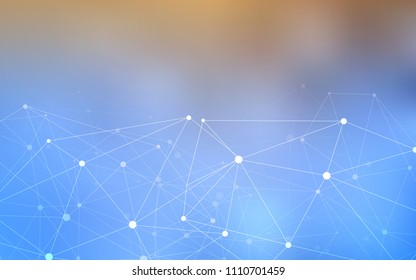 Light Blue, Yellow vector cover with spots, lines. Modern abstract colorful illustration with spheres and lines. New design for ad, poster, banner of your website.