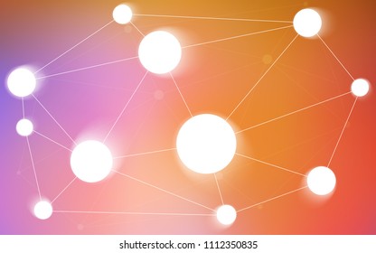 Light Blue, Yellow vector cover with spots, lines. Glitter abstract illustration with connection of triangle structure. Pattern can be used for futuristic ad, booklets.