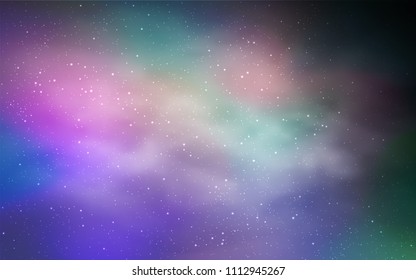 Light Blue, Yellow vector cover with astronomical stars. Shining illustration with sky stars on abstract template. Template for cosmic backgrounds.