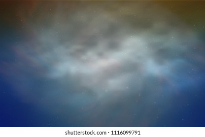 Light Blue, Yellow vector cover with astronomical stars. Modern abstract illustration with Big Dipper stars. Pattern for futuristic ad, booklets.