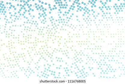 Light Blue, Yellow vector cover with small and big radial stars. Decorative shining illustration with stars on abstract template. Smart design for your business advert.