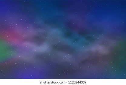 Light Blue, Yellow vector cover with astronomical stars. Glitter abstract illustration with colorful cosmic stars. Pattern for astronomy websites.