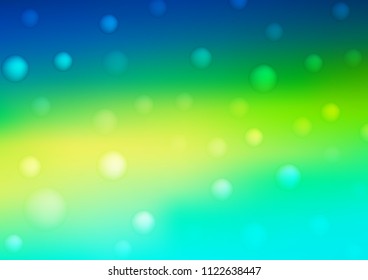 Light Blue, Yellow vector cover with spots. Abstract illustration with colored bubbles in nature style. New design for ad, poster, banner of your website.