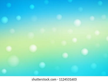 Light Blue, Yellow vector cover with spots. Blurred decorative design in abstract style with bubbles. Beautiful design for your business natural advert.