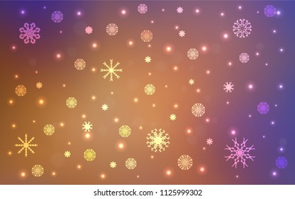 Light Blue, Yellow vector cover with beautiful snowflakes. Shining colored illustration with snow in christmas style. The pattern can be used for new year ad, booklets.