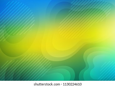 Light Blue, Yellow vector cover with long lines. Shining colored illustration with narrow lines. The template can be used as a background.