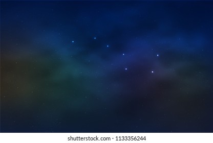 Light Blue, Yellow vector cover with astronomical stars. Blurred decorative design in simple style with galaxy stars. Pattern for astronomy websites.