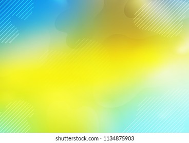 Light Blue, Yellow vector cover with long lines. Shining colored illustration with narrow lines. The template can be used as a background.