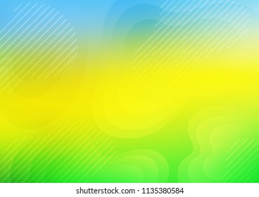 Light Blue, Yellow vector cover with long lines. Lines on blurred abstract background with gradient. The pattern can be used for busines ad, booklets, leaflets