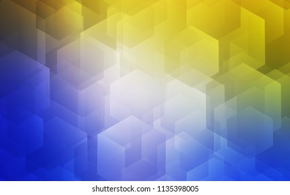 Light Blue, Yellow vector cover with set of hexagons. Illustration of colored hexagons on white surface. Beautiful design for your business advert.