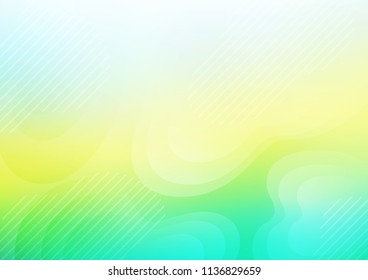 Light Blue, Yellow vector cover with long lines over organic shapes. Glitter abstract illustration with colored sticks. The pattern can be used as ads, poster, banner for commercial.
