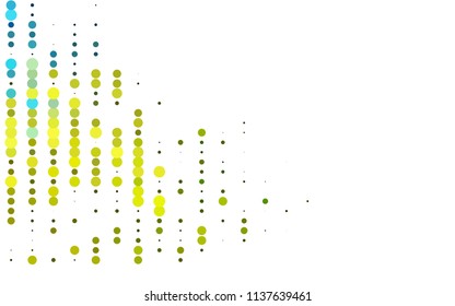 Light Blue, Yellow vector  cover with spots. Blurred bubbles on abstract background with colorful gradient. The pattern can be used for ads, leaflets of liquid.