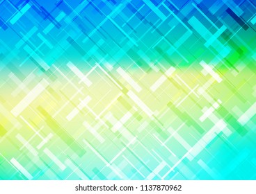 Light Blue, Yellow vector cover with long lines. Modern geometrical abstract illustration with staves. The pattern can be used for websites.