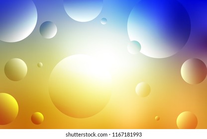 Light Blue, Yellow vector cover with spots. Blurred bubbles on abstract background with colorful gradient. Beautiful design for your business advert.