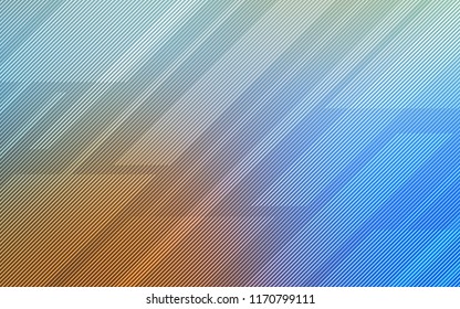 Light Blue, Yellow vector cover with stright stripes. Shining colored illustration with sharp stripes. Smart design for your business advert.