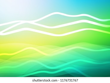 Light Blue, Yellow vector cover with long lines. Shining colored illustration with narrow lines. The pattern can be used as ads, poster, banner for commercial.