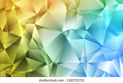 Light Blue, Yellow vector cover in polygonal style. Illustration with set of colorful triangles. Pattern can be used for websites.