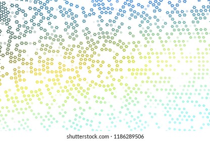 Light Blue, Yellow vector cover with small and big stars. Glitter abstract illustration with colored stars. Smart design for your business advert.