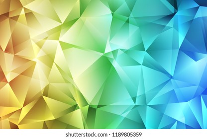 Light Blue, Yellow vector cover in polygonal style. Beautiful illustration with triangles in nature style. Best design for your ad, poster, banner.