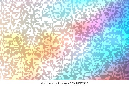 Light Blue, Yellow vector cover in polygonal style. Beautiful illustration with triangles in nature style. Pattern for commercials.