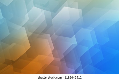 Light Blue, Yellow vector cover with set of hexagons. White background with colorful hexagons. Pattern can be used for landing pages.