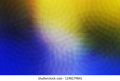 Light Blue, Yellow vector cover with spots. Glitter abstract illustration with blurred drops of rain. Pattern can be used as texture of wallpapers.
