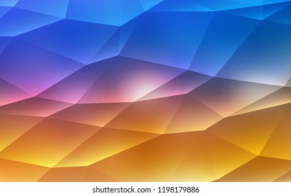 Light Blue, Yellow vector cover in polygonal style. Triangles on abstract background with colorful gradient. The template can be used as a background.