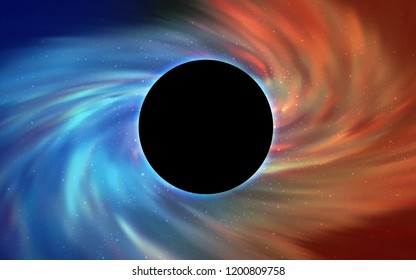 Light Blue, Yellow vector cover with a black hole, nebula. Decorative design in space style with a black hole. Pattern for posters, banners of sales.