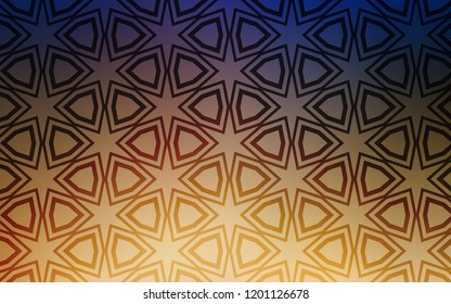 Light Blue, Yellow vector cover with small and big stars. Glitter abstract illustration with colored stars. Smart design for your business advert.