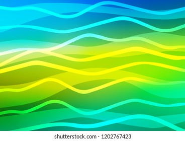Light Blue, Yellow vector cover with long lines. Modern geometrical abstract illustration with staves. Best design for your ad, poster, banner.