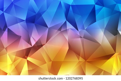 Light Blue, Yellow vector cover in polygonal style. Modern abstract illustration with colorful triangles. Smart design for your business advert.