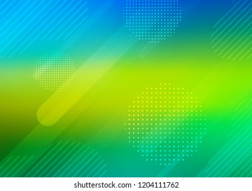 Light Blue, Yellow vector cover with rounded stripes, dots. Shining colored illustration with rounded stripes, dots. The pattern can be used for websites.
