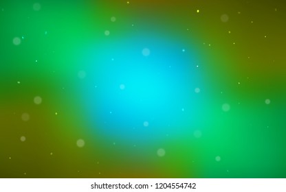Light Blue, Yellow vector cover with spots. Blurred decorative design in abstract style with bubbles. Pattern can be used for futuristic ad, booklets.