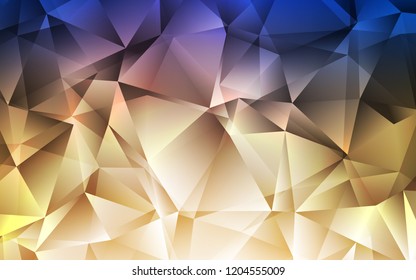 Light Blue, Yellow vector cover in polygonal style. Abstract gradient illustration with triangles. Best design for your ad, poster, banner.