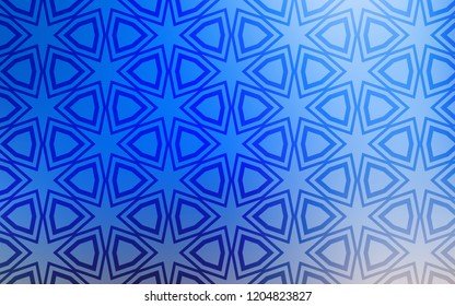 Light Blue, Yellow vector cover with small and big stars. Stars on blurred abstract background with gradient. Template for sell phone backgrounds.