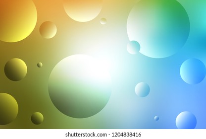 Light Blue, Yellow vector cover with spots. Modern abstract illustration with colorful water drops. Pattern can be used for ads, leaflets.