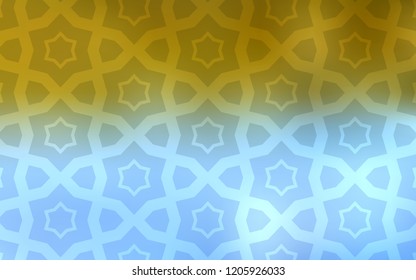 Light Blue, Yellow vector cover with small and big stars. Stars on blurred abstract background with gradient. Pattern for wrapping gifts.