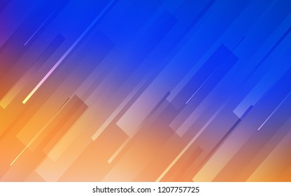 Light Blue, Yellow vector cover with stright stripes. Glitter abstract illustration with colored sticks. Pattern for your busines websites.