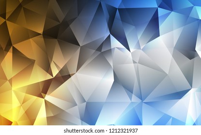 Light Blue, Yellow vector cover in polygonal style. Illustration with set of colorful triangles. Best design for your ad, poster, banner.