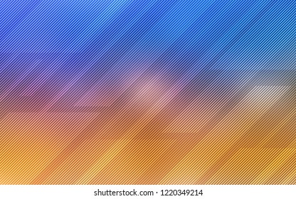Light Blue, Yellow vector cover with stright stripes. Lines on blurred abstract background with gradient. Best design for your ad, poster, banner.