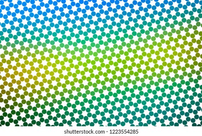 Light Blue, Yellow vector cover with spots. Blurred decorative design in abstract style with bubbles. Design for business adverts.