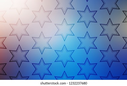 Light Blue, Yellow vector cover with small and big stars. Decorative illustration with stars on abstract template. Pattern for new year ad, booklets.