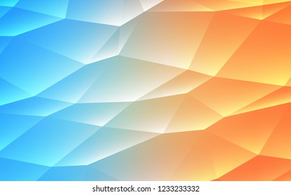 Light Blue, Yellow vector cover in polygonal style. Illustration with set of colorful triangles. Modern template for your landing page.