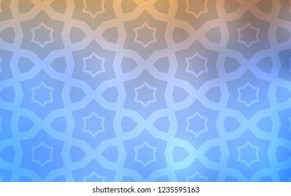 Light Blue, Yellow vector cover with small and big stars. Stars on blurred abstract background with gradient. Pattern for websites, landing pages.
