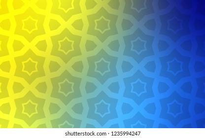 Light Blue, Yellow vector cover with small and big stars. Decorative illustration with stars on abstract template. Pattern for new year ad, booklets.
